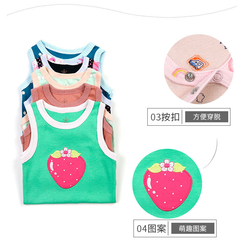 Baby Bodysuit Cotton Vests Without Sleeve for Newborn 5-Pack One-Piece Suit for Boy and Girl 0-24 Months