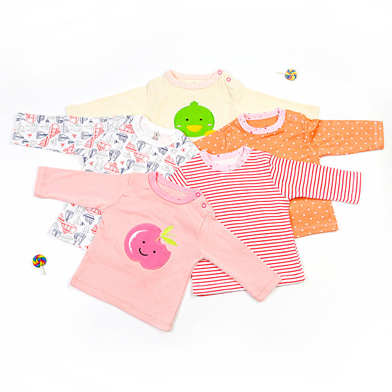 Babys T-Shirts 5-Pack Multiple Designs Tees Long Sleeve Tops for 0-24 Months
