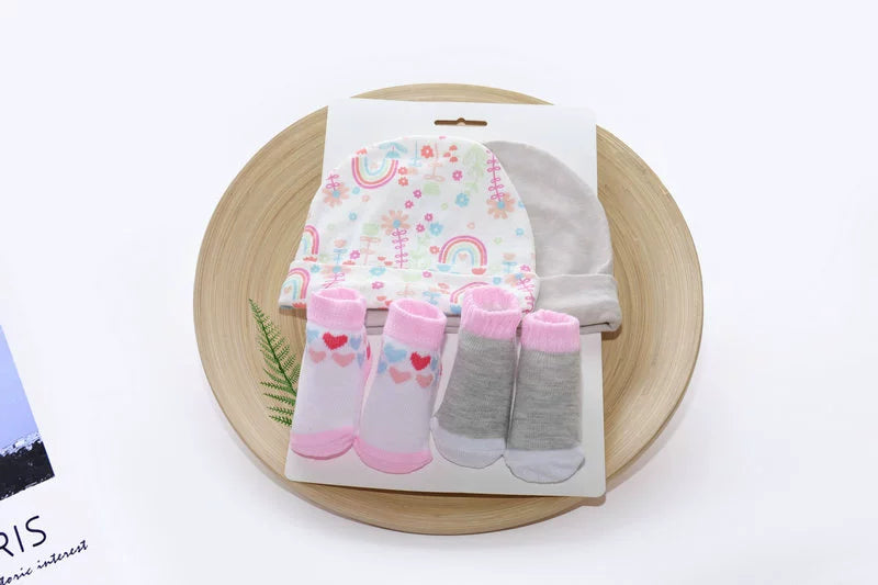2 Sets Cotton Baby Hat & Socks