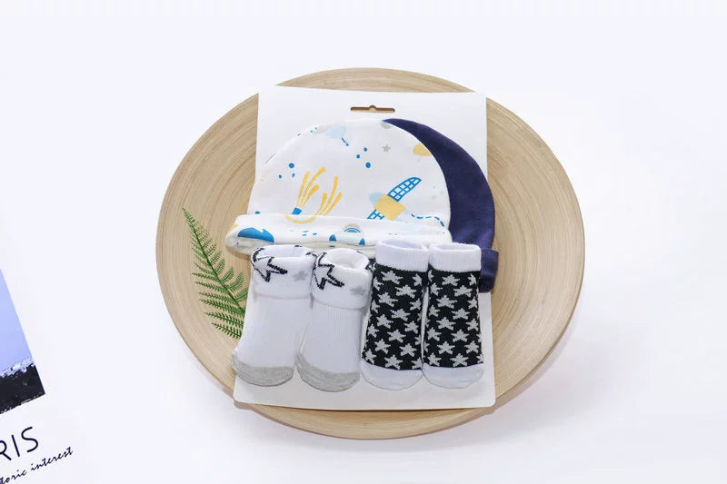 2 Sets Cotton Baby Hat & Socks