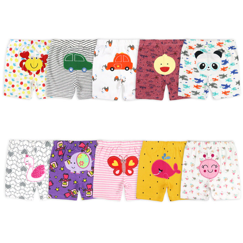 5Pcs Baby Toddler Cartoon Print Short Pants Elastic Waist Cotton Sleepwear Pants Leggings for Boys Girls  Unisex