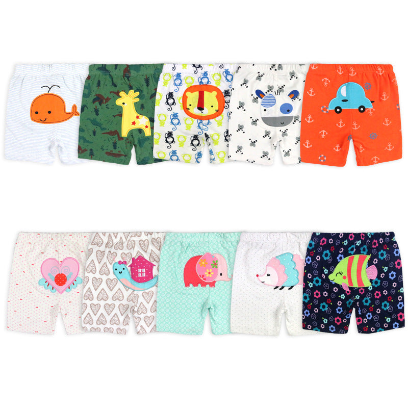 5Pcs Baby Toddler Cartoon Print Short Pants Elastic Waist Cotton Sleepwear Pants Leggings for Boys Girls  Unisex