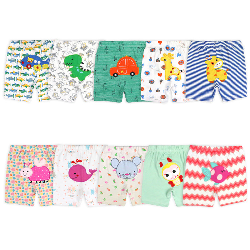 5Pcs Baby Toddler Cartoon Print Short Pants Elastic Waist Cotton Sleepwear Pants Leggings for Boys Girls  Unisex