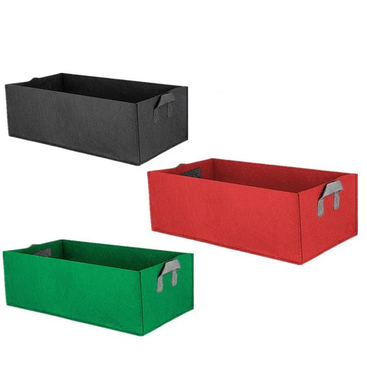 4 Packs Long Vegetable Grow Bags for Outdoor Gardening, planter boxes with Handles, Thickened Nonwoven Fabric Cloth Bag for Vegetables, Herbs, and Flower