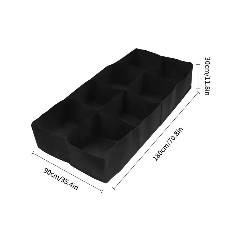 2 Packs 128 Gallon 8 Grids Fabric Raised Garden Bed, Plant Grow Bags, 180*90*30cm Large Outdoor Planters for Growing Vegetables Potatoes Flowers, Rectangle Planting Container for Outdoor Gardening