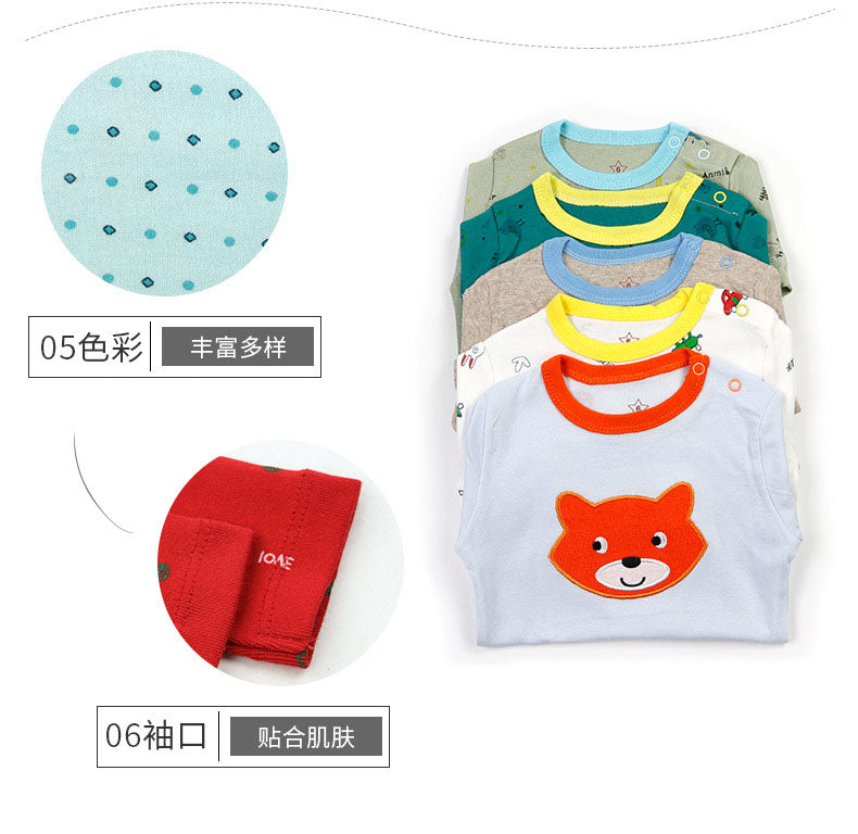 Babys T-Shirts 5-Pack Multiple Designs Tees Long Sleeve Tops for 0-24 Months