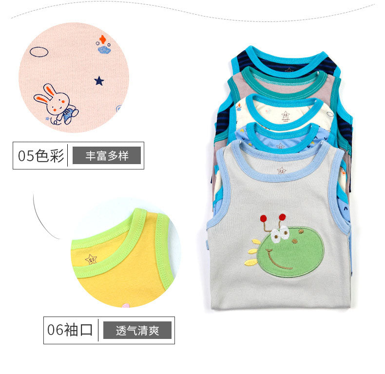 Baby Bodysuit Cotton Vests Without Sleeve for Newborn 5-Pack One-Piece Suit for Boy and Girl 0-24 Months