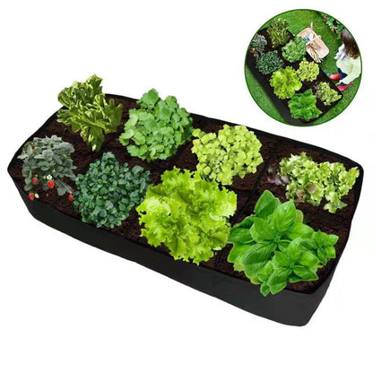 2 Packs 128 Gallon 8 Grids Fabric Raised Garden Bed, Plant Grow Bags, 180*90*30cm Large Outdoor Planters for Growing Vegetables Potatoes Flowers, Rectangle Planting Container for Outdoor Gardening