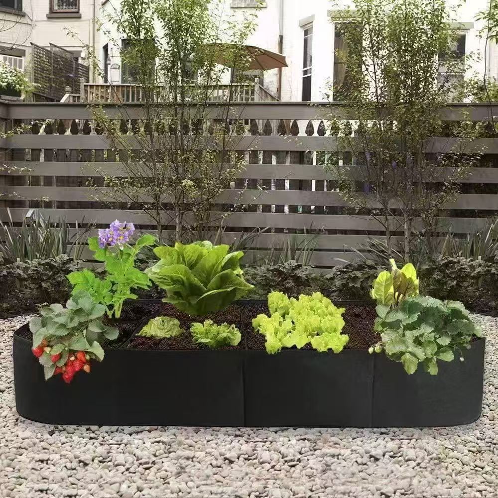2 Packs 128 Gallon 8 Grids Fabric Raised Garden Bed, Plant Grow Bags, 180*90*30cm Large Outdoor Planters for Growing Vegetables Potatoes Flowers, Rectangle Planting Container for Outdoor Gardening