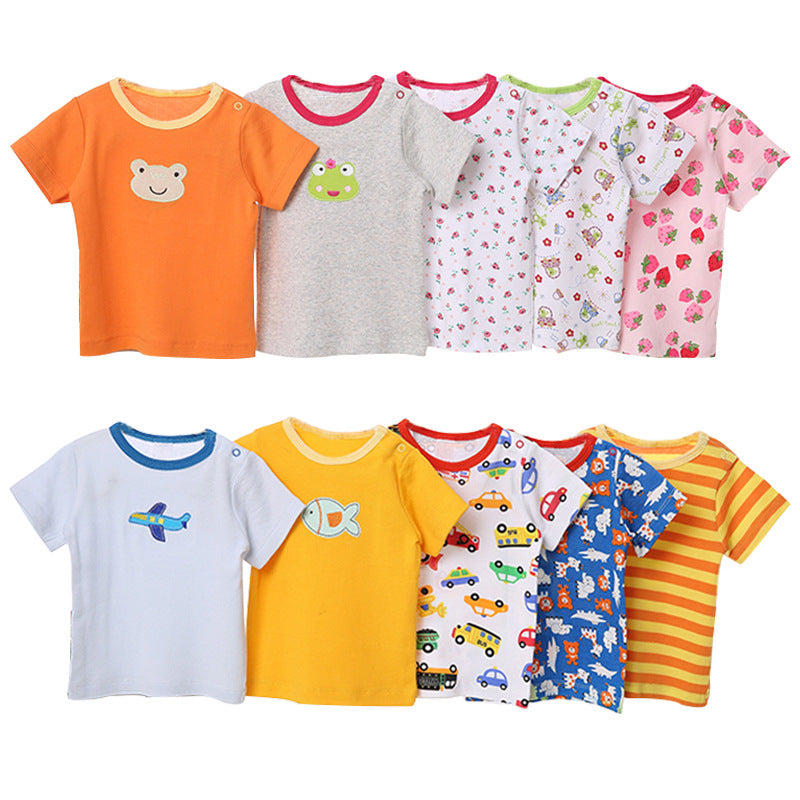 Babys T-Shirts 5-Pack Multiple Designs Tees Short Sleeve Tops for 0-24 Months