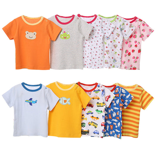 Babys T-Shirts 5-Pack Multiple Designs Tees Short Sleeve Tops for 0-24 Months