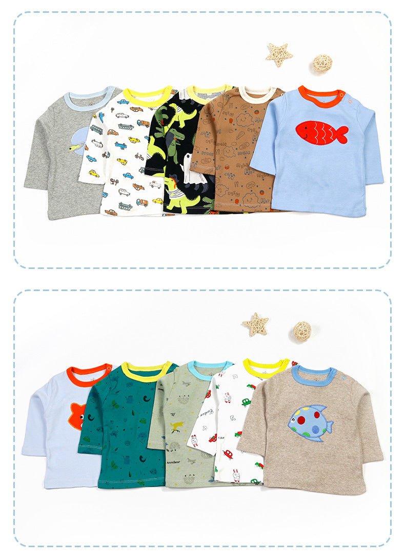 Babys T-Shirts 5-Pack Multiple Designs Tees Long Sleeve Tops for 0-24 Months