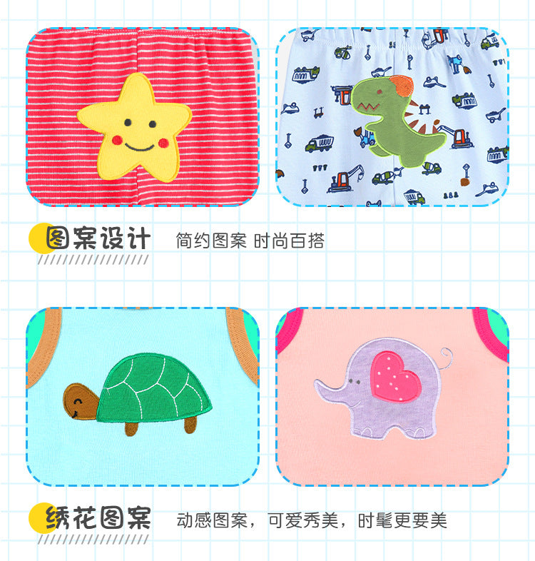5Pcs Baby Toddler Cartoon Print Long Pants Elastic Waist Cotton Sleepwear Pants Leggings for Boys Girls  Unisex