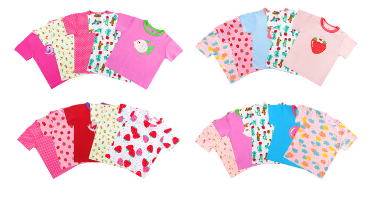 Babys T-Shirts 5-Pack Multiple Designs Tees Short Sleeve Tops for 0-24 Months