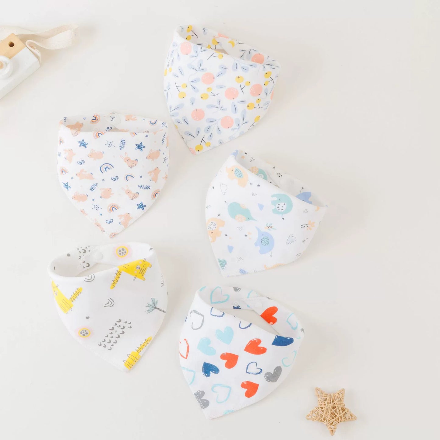 Baby Bandana Dribble Bibs Drool Bibs for Boys Girls Unisex,Teething Bibs, Soft Fabric for 100% Comfort Absorbent with Adjustable Snaps, Gifts for Newborn and Toddlers