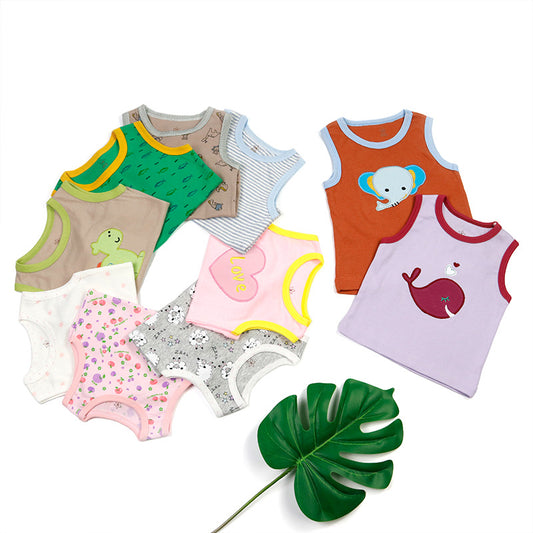 Babys T-Shirts 5-Pack Multiple Designs Tees Sleeveless Tops for 0-24 Months