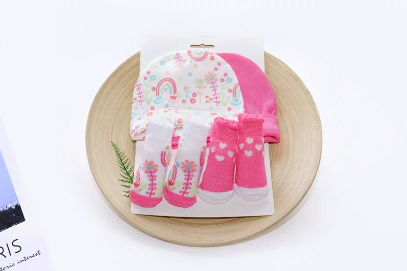 2 Sets Cotton Baby Hat & Socks