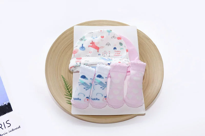 2 Sets Cotton Baby Hat & Socks